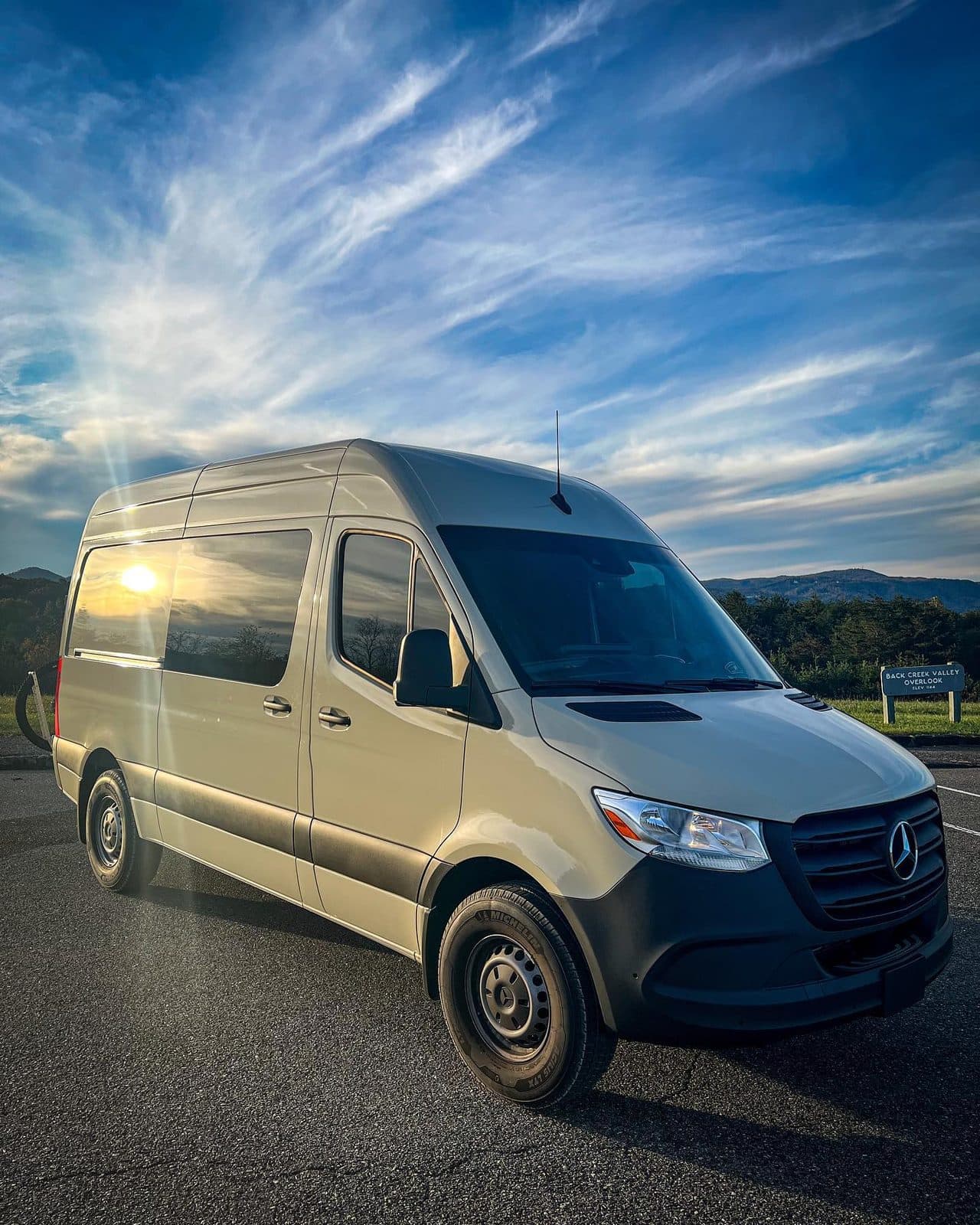 Jake's hand-built Mercedes Sprinter van, finished and ready for the road